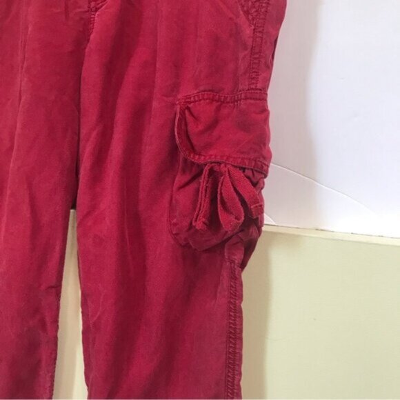 GAP Vintage Cargo Pockets Crop Tencel Pants Zip Fly Pant Ties Capris Trousers 8 - Picture 3 of 16